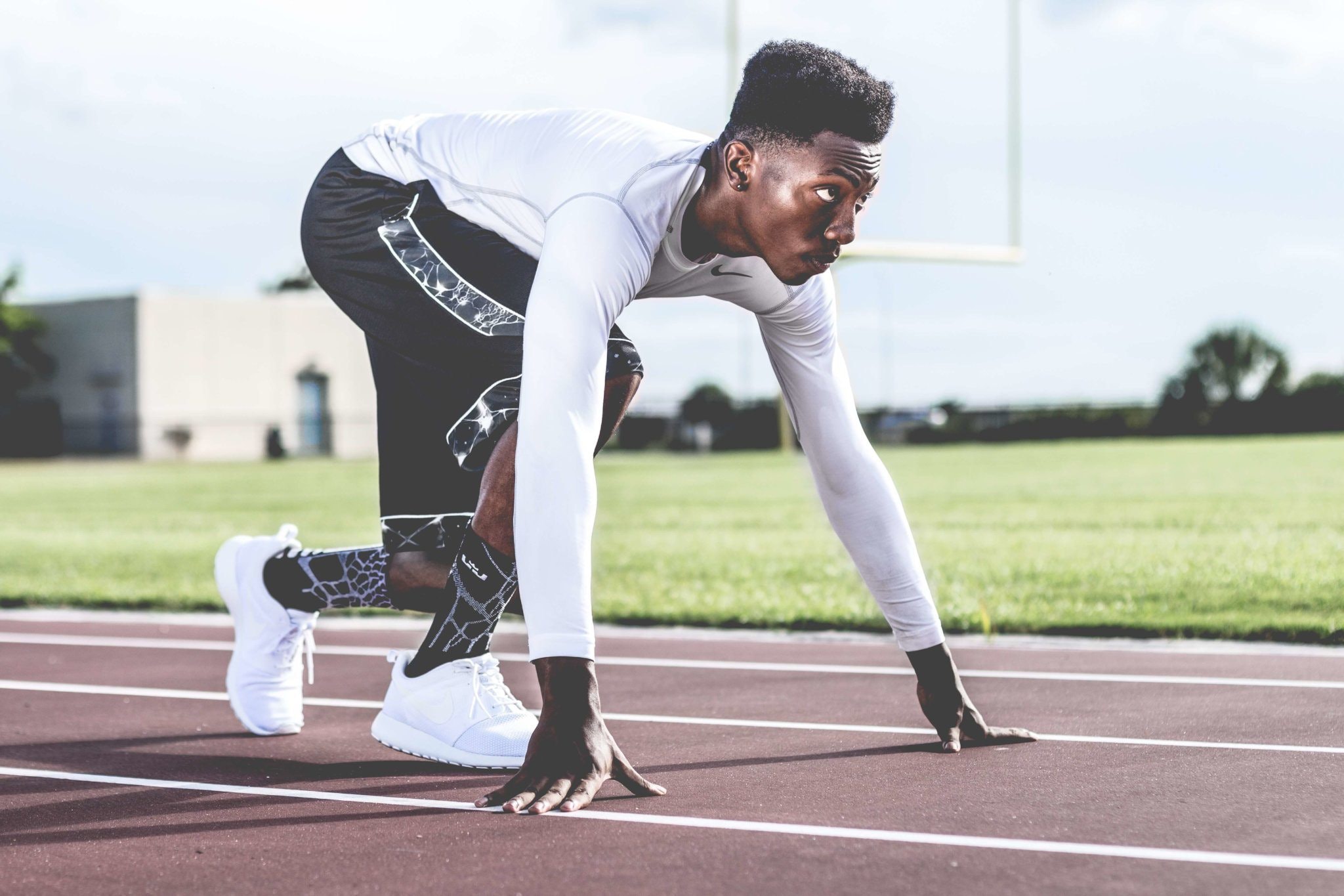 Man in a sprinting pose